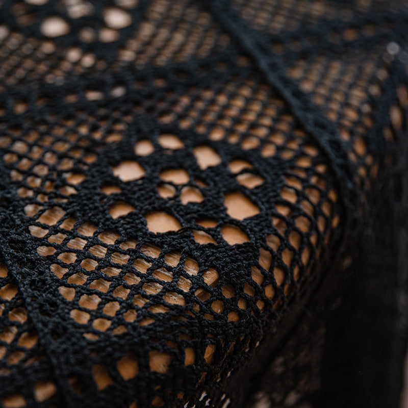 Black Tassel Tablecloth Cover Towel Table