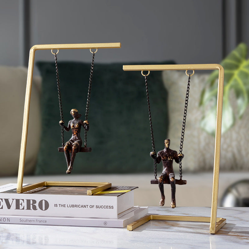 Metal To Swing Couple Study Office Decorations Ornaments
