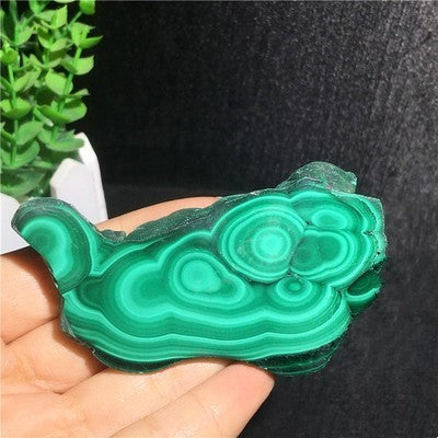 Natural Malachite Green Grinding Slice Mineral Specimen Ornamental Stone