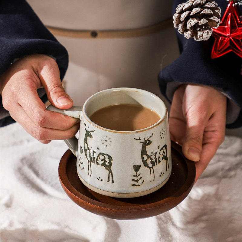 Retro Ceramic Fambe Ear-hanging Coffee Cup