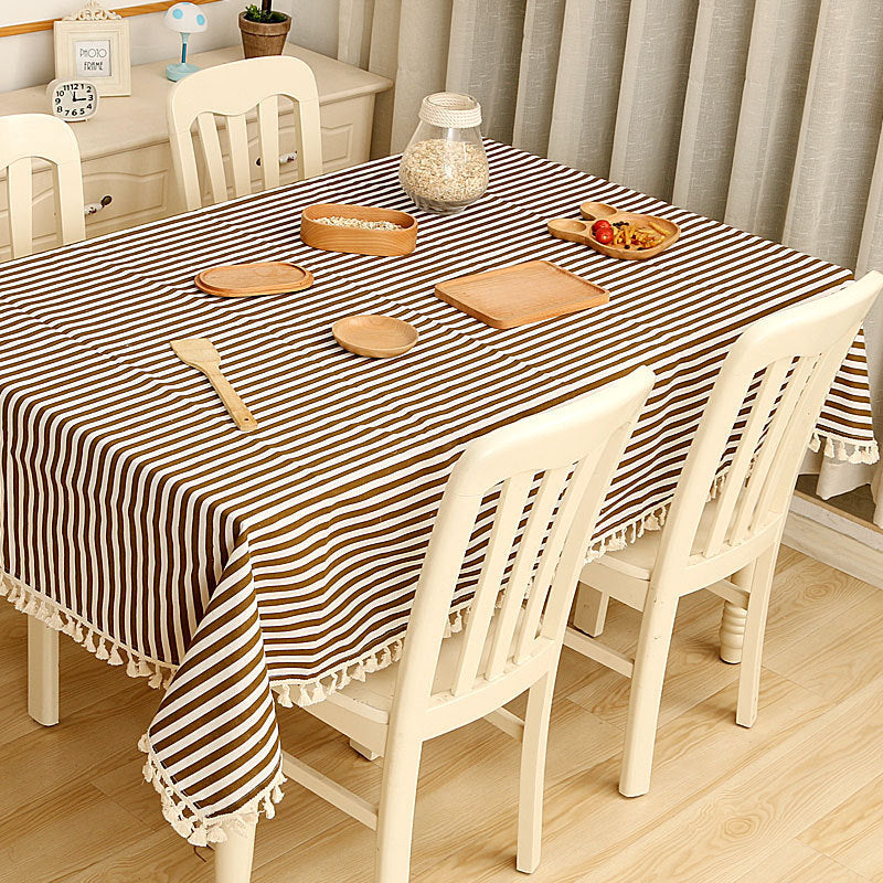 Cotton And Linen Round Table Rectangular Garden Tablecloth