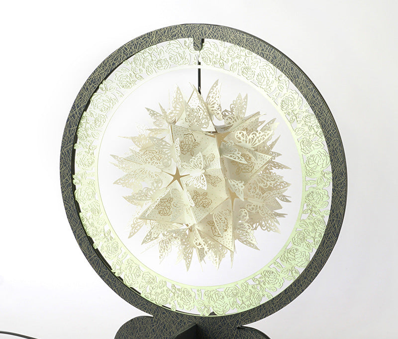 Valentine's Day Butterfly Love Flower Paper Carved Lamp
