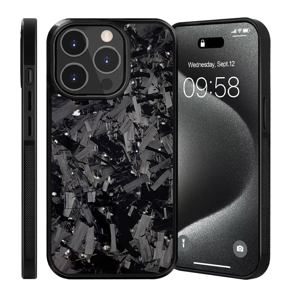 Étui de téléphone magnétique en fibre de carbone adapté