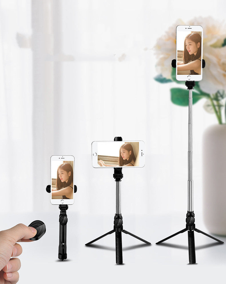 Compatible with Apple, Bluetooth Tripod Selfie Stick Mobile Phone Live Broadcast Without Disassembly