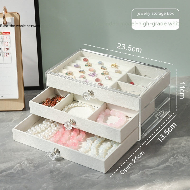 Large Capacity Flannel Jewelry Storage Box