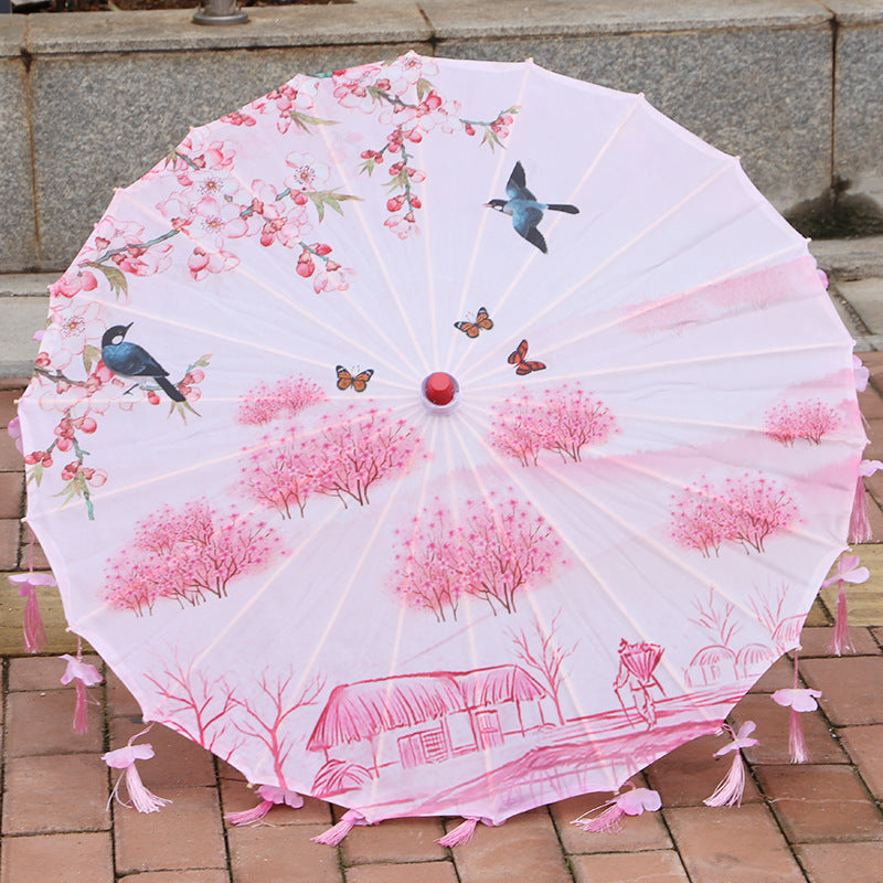Handmade Dance Performance Printing Silk Umbrella