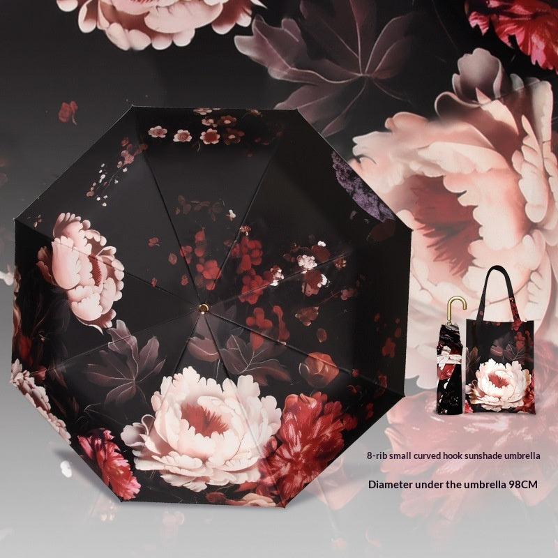 32-Rib New Chinese-Style Vintage Folding Umbrella For Sun And Rain