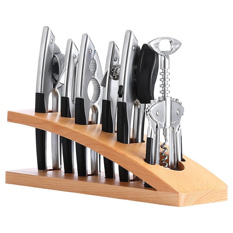 Ustensiles de cuisine Set de sept Ouvre-bouteille Presse-ail Pince à noix