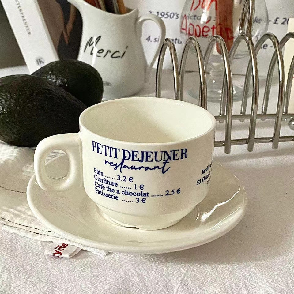 Simple Ceramic Morning Coffee Saucer Milk Cup