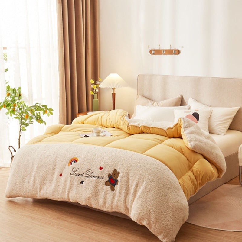 Lamb Velvet Quilt Winter Thickened Warm Core