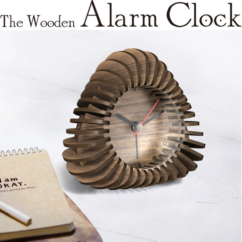 3D Wooden Puzzle Diy Assembled Desktop Alarm Clock Creative Clock Gift