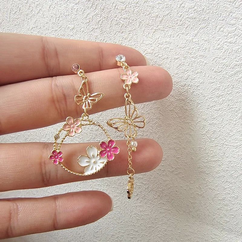 Cute Flower Butterfly Stud Earrings For Women Exquisite