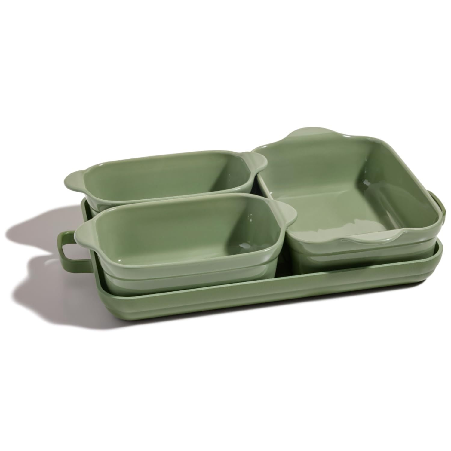 Nordic Style Ceramic Binaural Baking Pan Creative Household Oven Baking Dish Four-piece Set