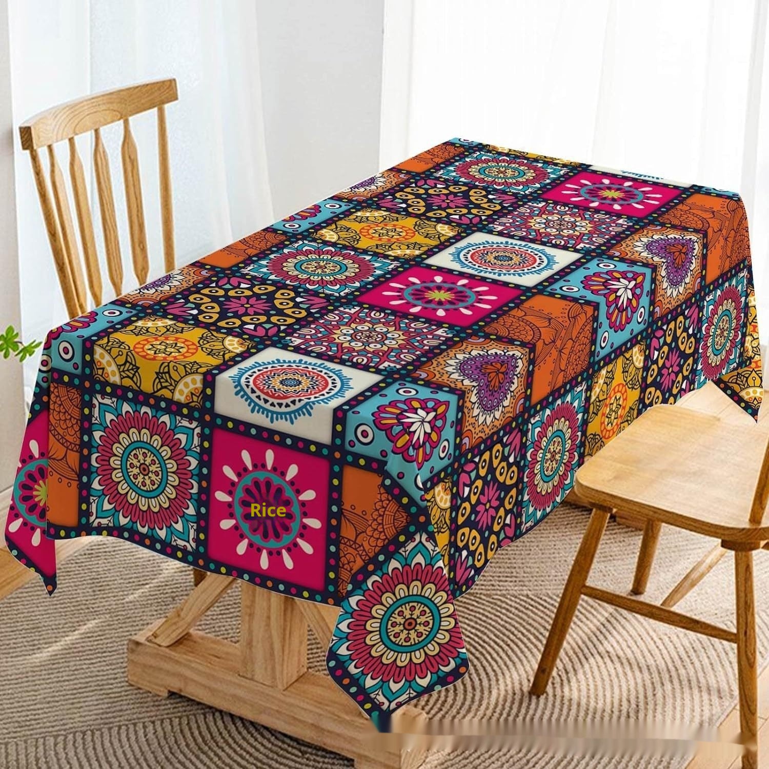 Retro Tablecloth Waterproof Ethnic Style Rectangular