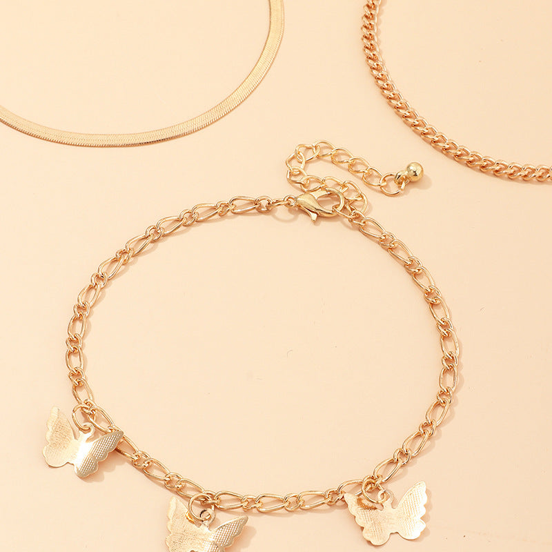 Accessoires de cheville pendentif papillon en alliage fantaisie