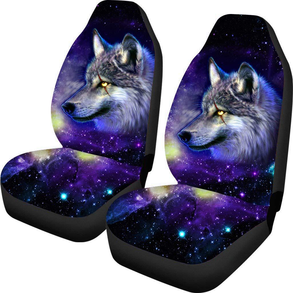 Dark Blue Car Seat Cover All-inclusive Universal Scar Wolf High Back Printing Wish