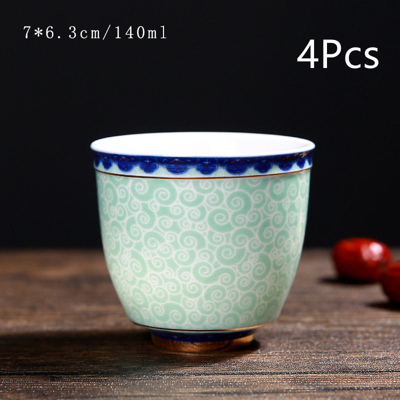 Vintage Chinese Ceramic Cup Coaster Tea Set