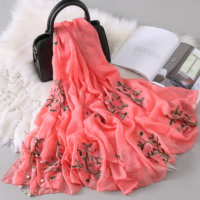 New Autumn And Winter Women's Long Embroidered Scarf