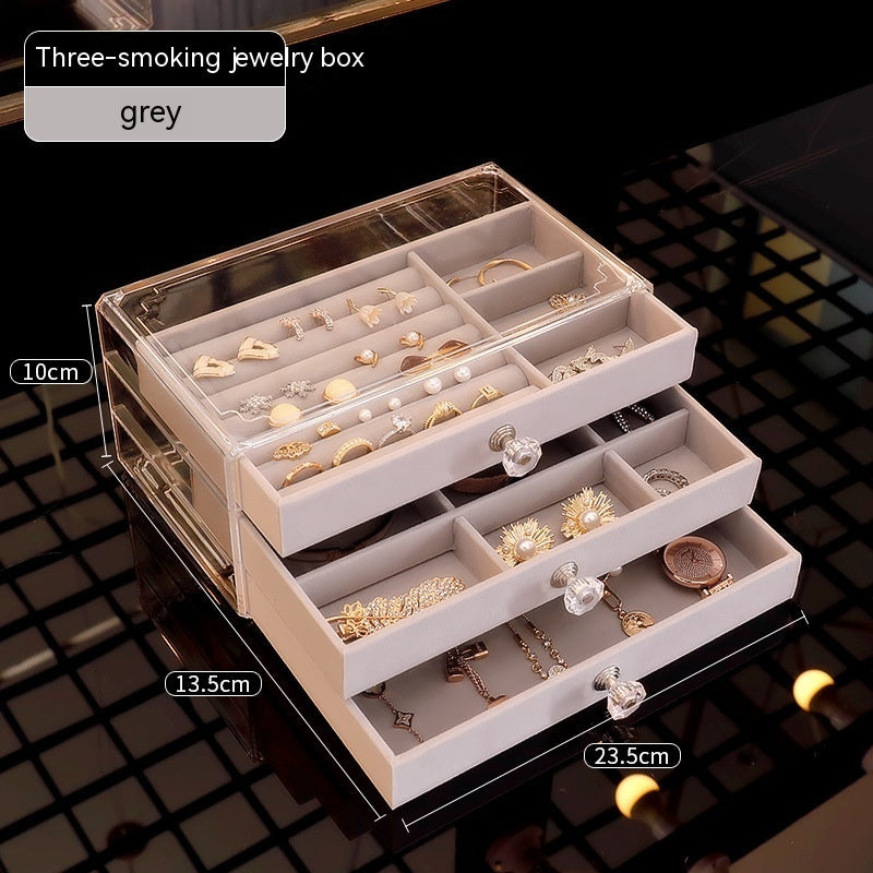Earrings Necklace Jewelry Box Transparent Storage