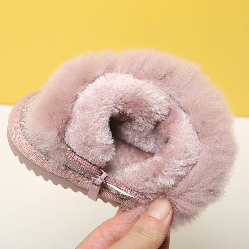Female Baby Boots 1 To 3 Years Old Boys Cotton Shoes Children Girls Winter Soft-soled Children's Toddler Shoes