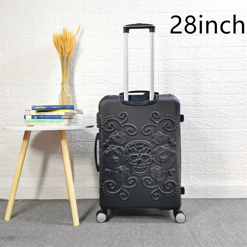 Skull Scratch-resistant Frosted Trolley Case