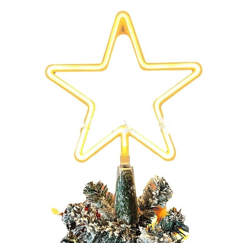 LED Tree Top Light Holiday Decoration Three-dimensional Luminous Star Light