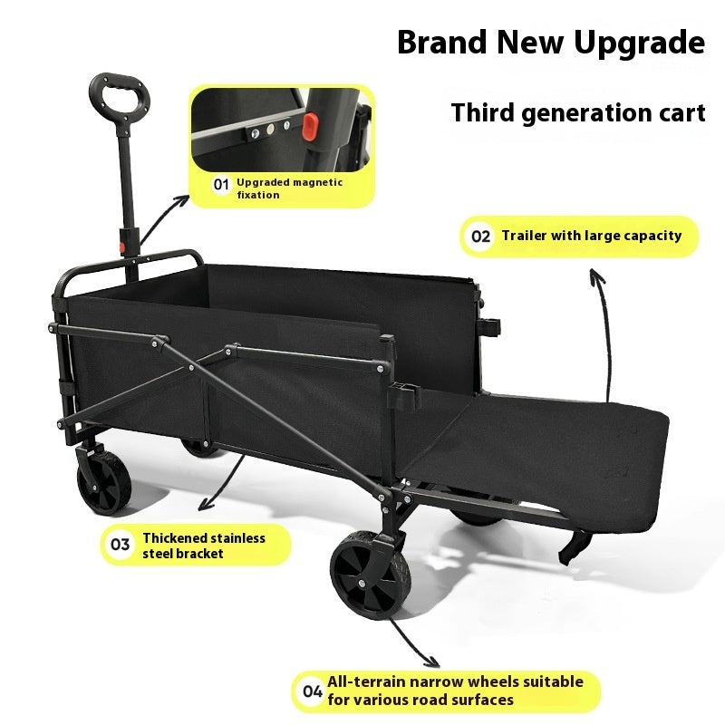 Rear Open Camping Outdoor Folding Cart
