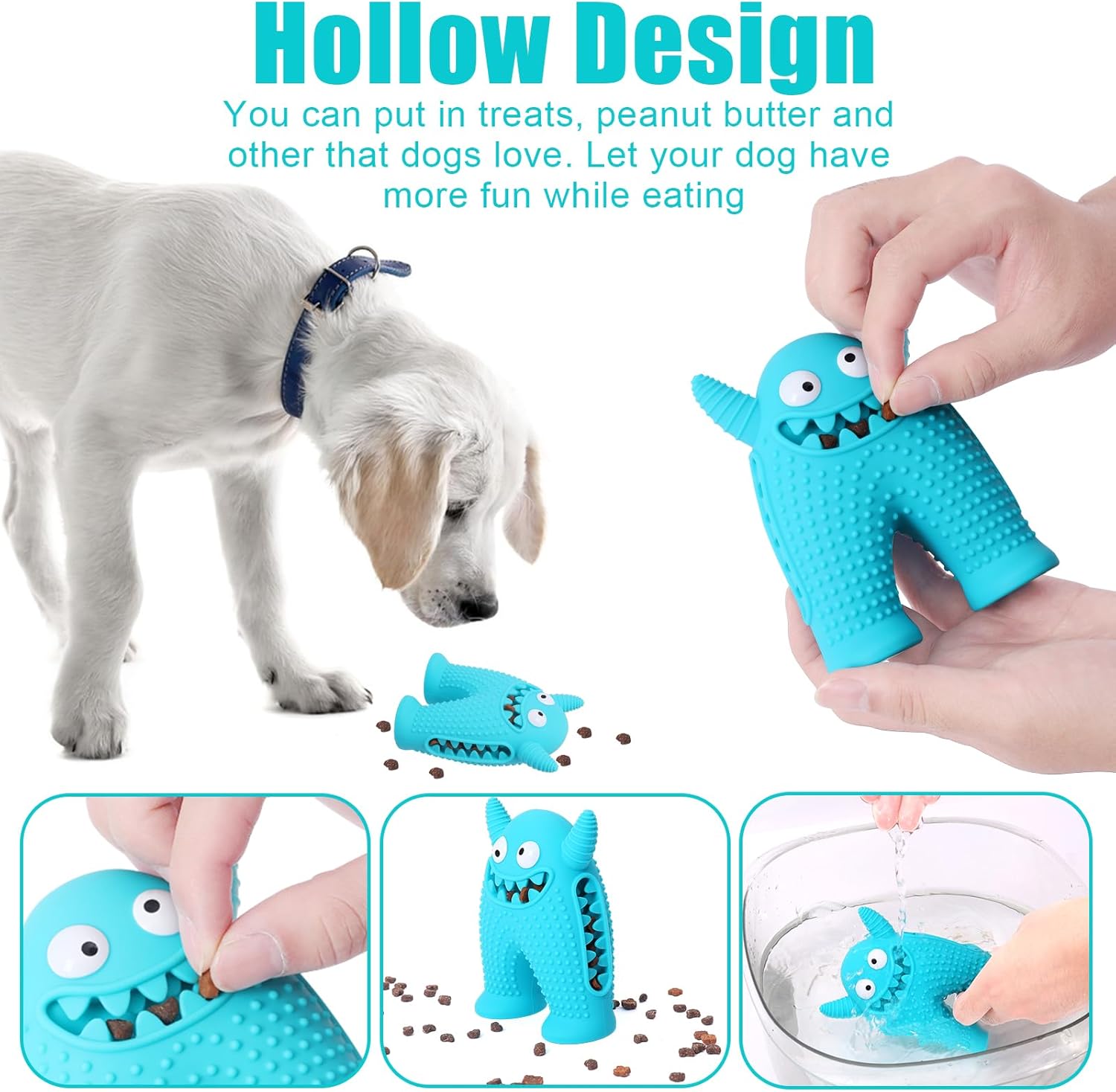 Squeaky Dog Toys For Aggressive Chewers,Durable Interactive Dog Chew Toy For Small Dogs,Natural Rubber Teeth Cleaning Puppy Treat Toys