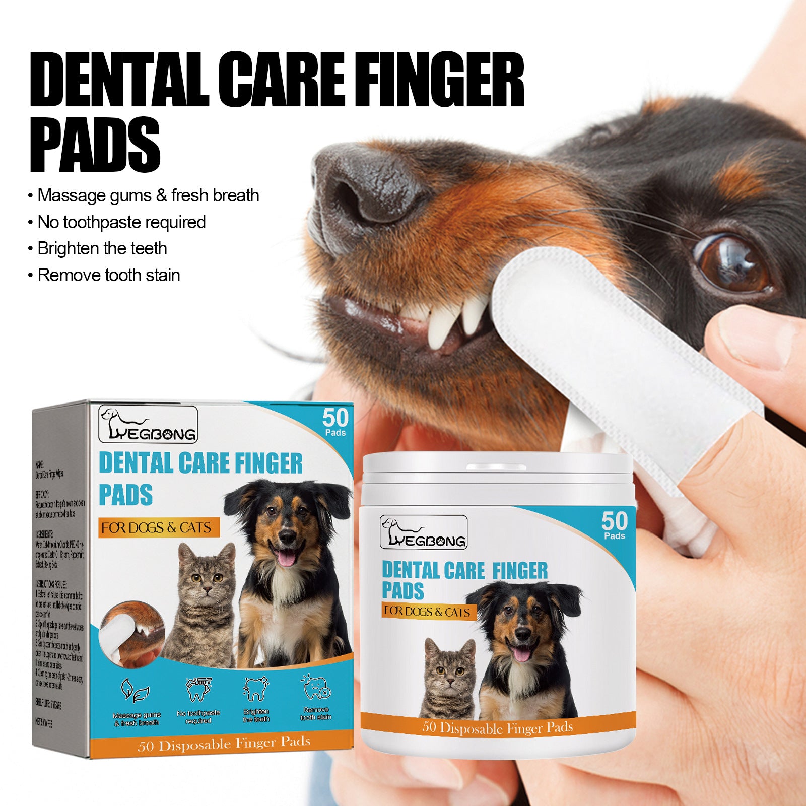 Dog Cat Teeth Cleaning Finger Stall Pet Teeth Cleaning