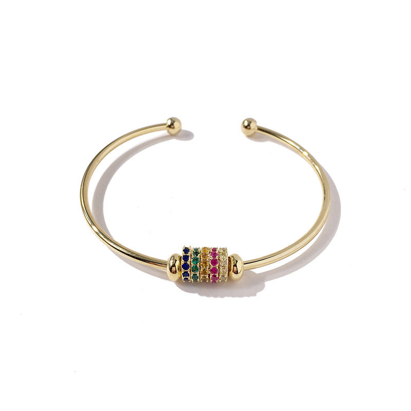 Fashion Colorful Crystal Diamond Transfer Steel Ball Bracelet