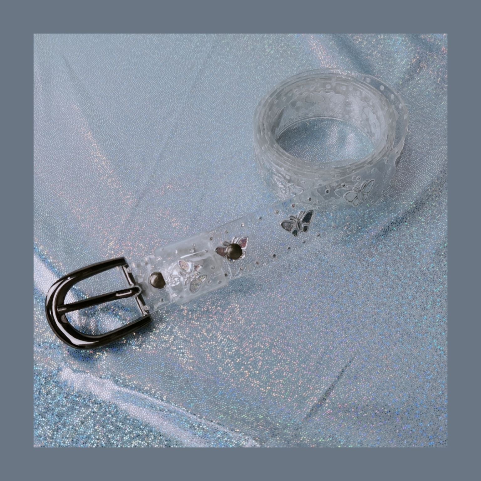 Ceinture décorative papillon fluorescente transparente rétro facile à assortir