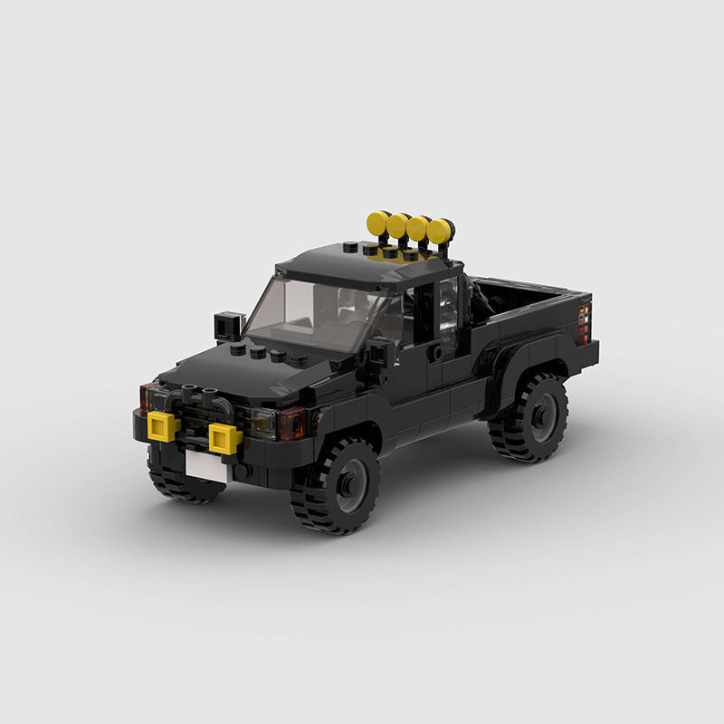Small Particle Hilux Off-road Vehicle Pickup Truck Moc Puzzle Assembly