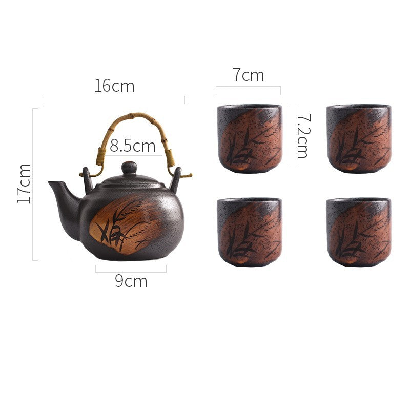 Japanese Hand Painted Tea Set Teapot Ceramic Household Cup