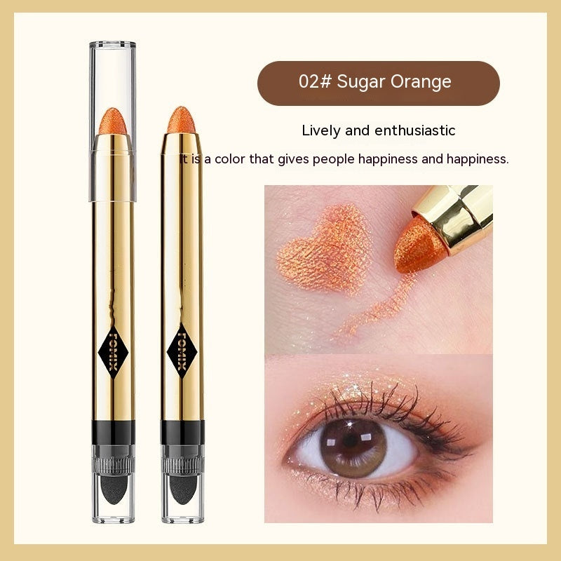 Magic Color Shining Highlight Eyeliner Pen Pearlescent Thin And Glittering Repair And Brightening Double-headed Smudger One-touch Molding