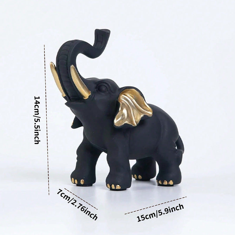 Cross-border Foreign Trade Home Desktop Decorative Resin Crafts Black Elephant Ornaments