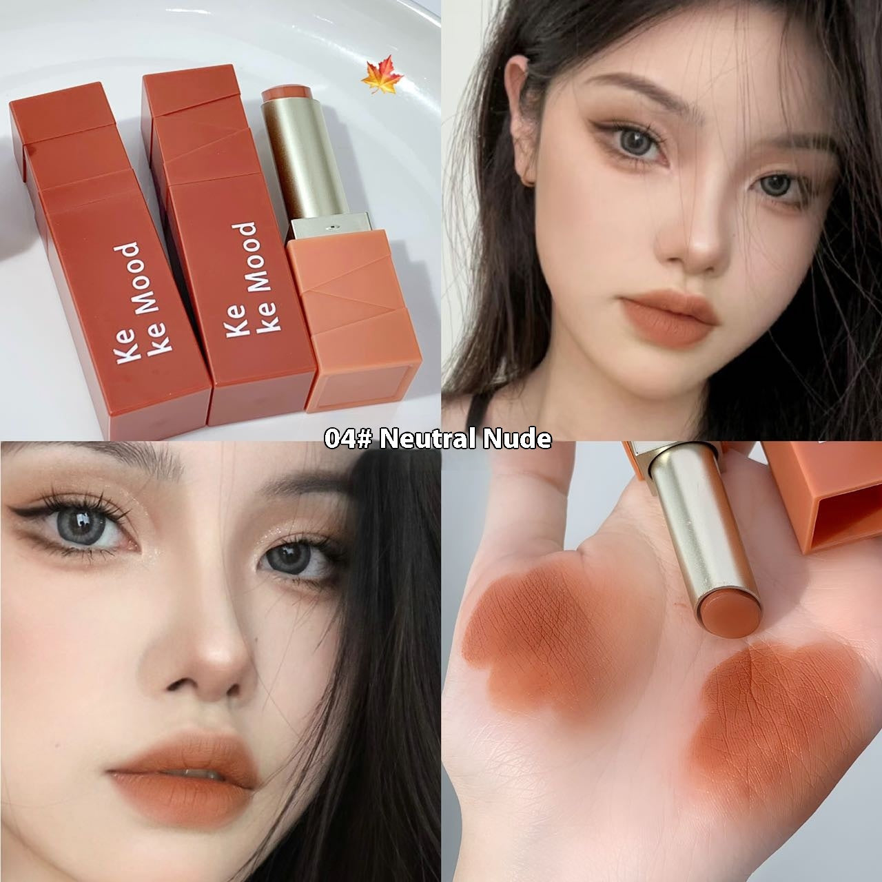 Rouge à Lèvres Fini Mat Baume Lèvres Automne Hiver Velours Blanc Lumière Et Simple Longue Tenue