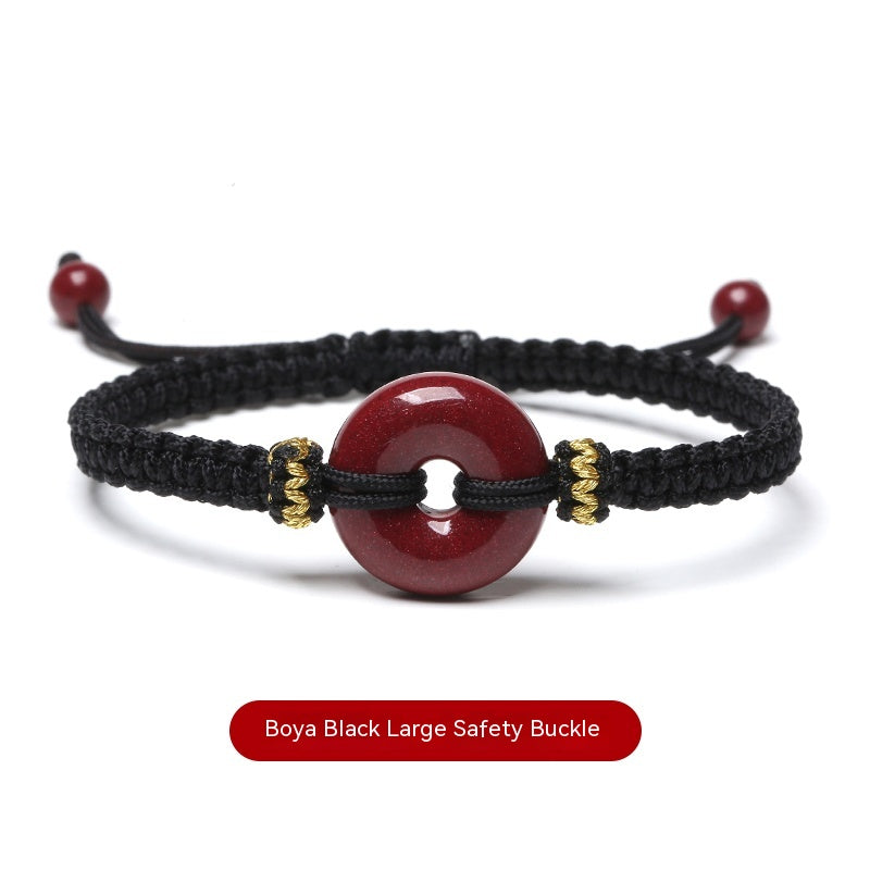 Women's Fashion Birth Year Cinnabar Peace Buckle Red Rope Bracelet