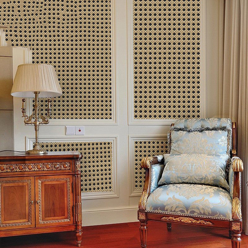 Study Teahouse Decoration Retro 3d Rattan Wallpaper
