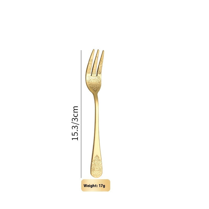 Stainless Steel Cutlery Knife Spoon Fork Vintage Gold-plated Western Restaurant Steak Suit