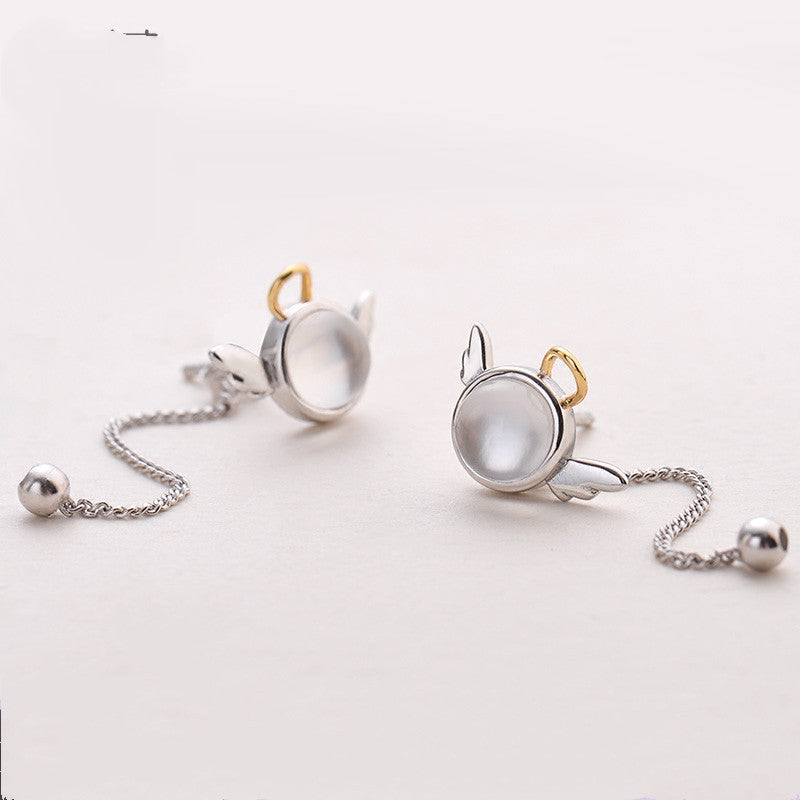 Sterling Silver Personalized Design Little Angel Earrings For Women