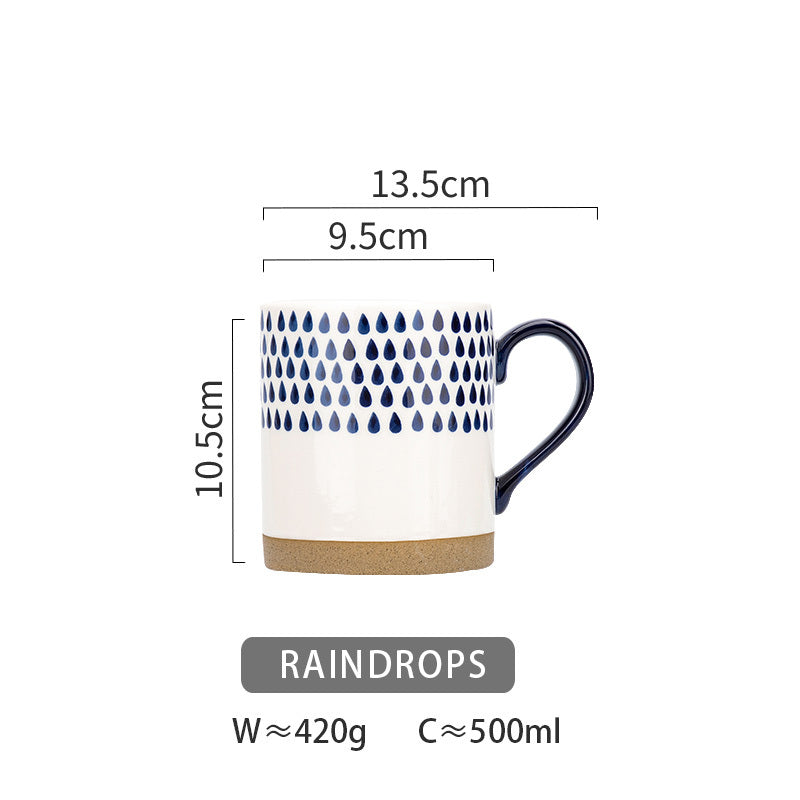 Ceramic Coffee Mug Breakfast Oatmeal Hand-painted Office Water Cup With Handle Microwave Safe
