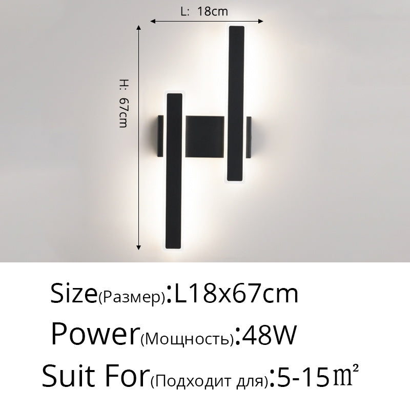 Modern Minimalist Bedroom Double Head Wall Lamp