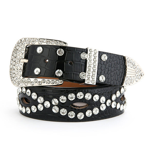 Fashionable And Versatile White Decorative Ladies Korean Jeans Wide Belt