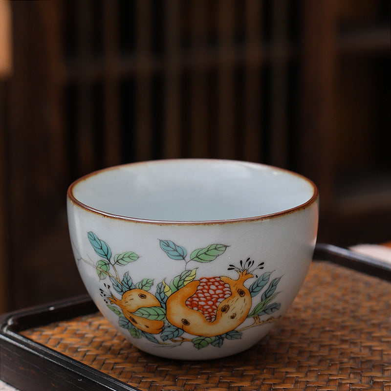 Ceramic Personal Tea Cup Gracked Glaze Supportable Tea Cup