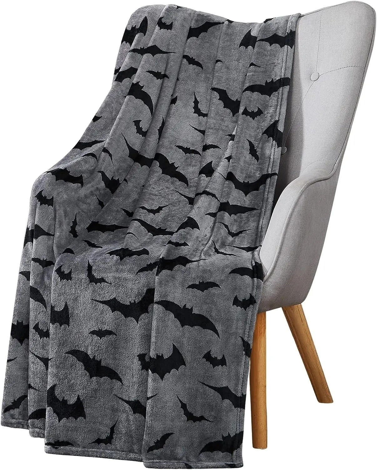 Gray Velvet Bat Flannel Blanket