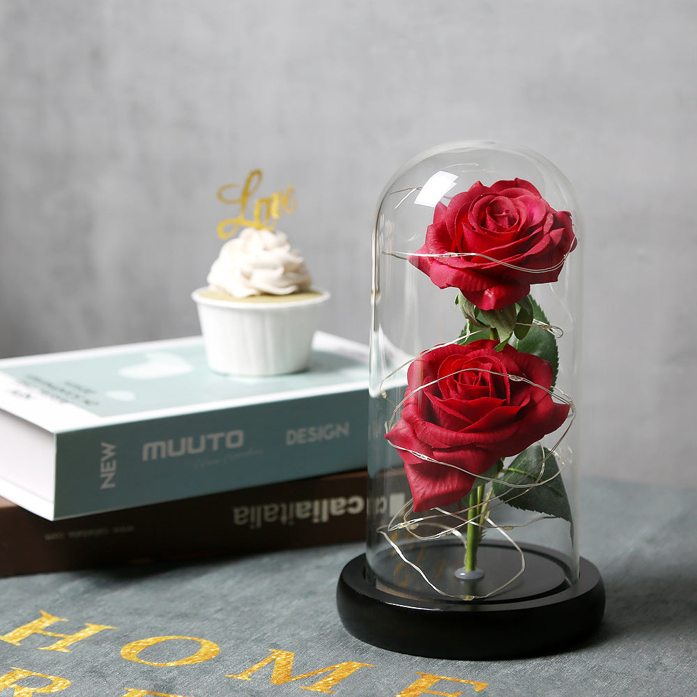 Valentine's Day Gift Simulation Gold-foil Roses Lighting Ornaments
