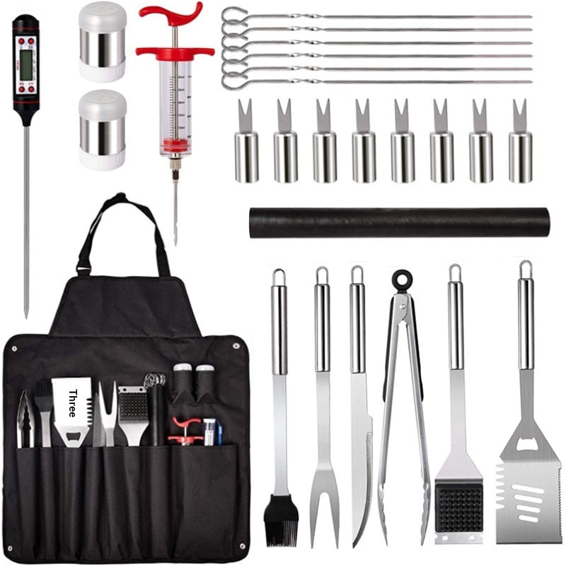 Barbecue Tool Outdoor BBQ Set 26-Piece Includes Apron Grilling Tools And Knives