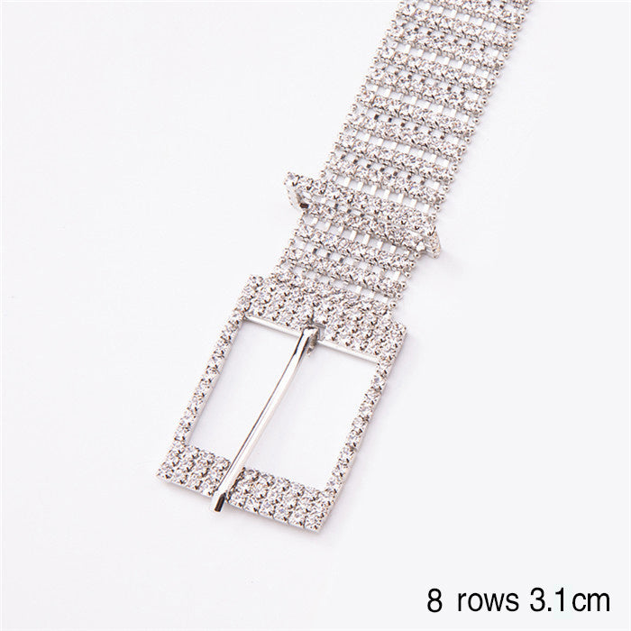 Ceinture pour femme en alliage brillant avec strass