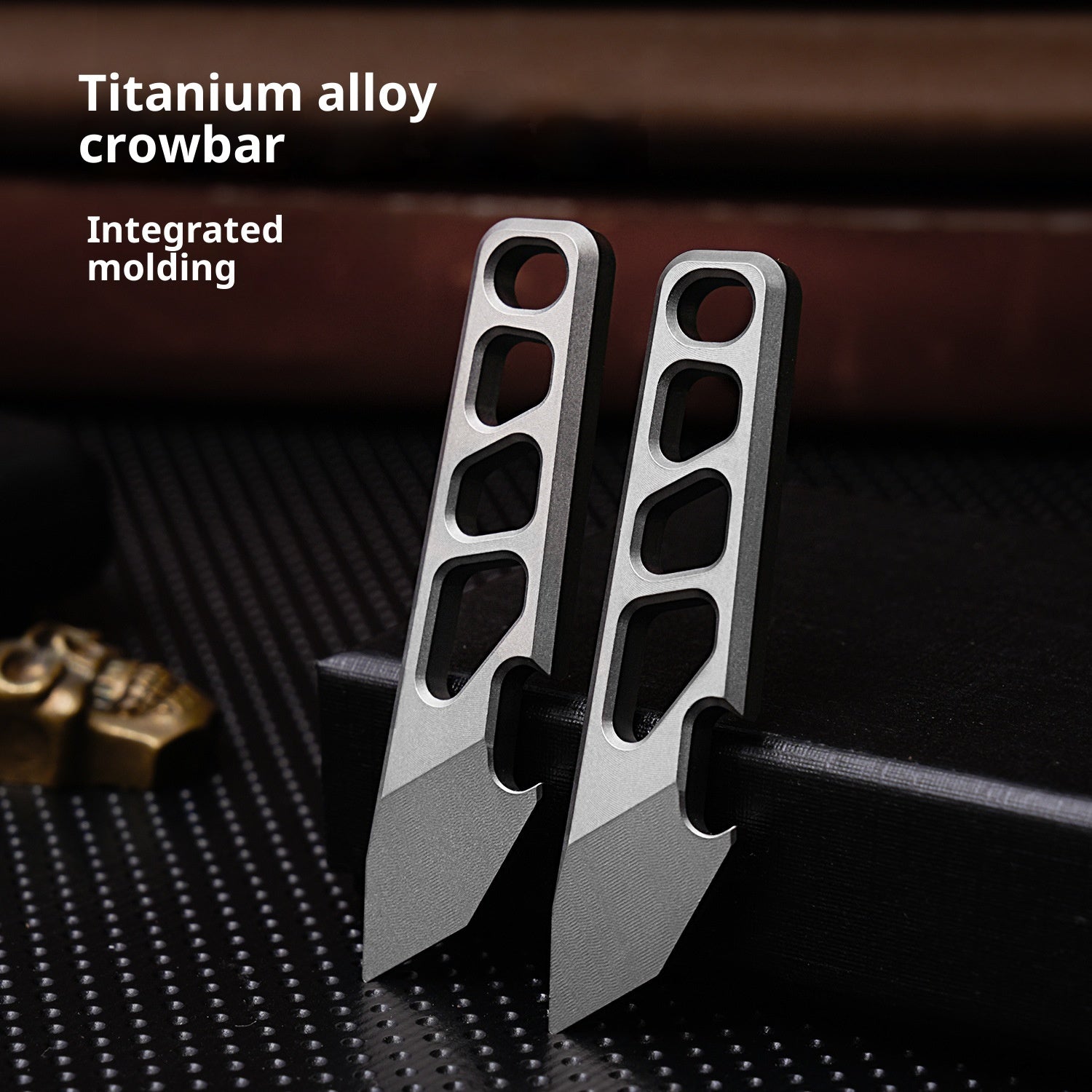 Titanium Alloy Mini Wrecking Bar Bottle Opener Key Ring