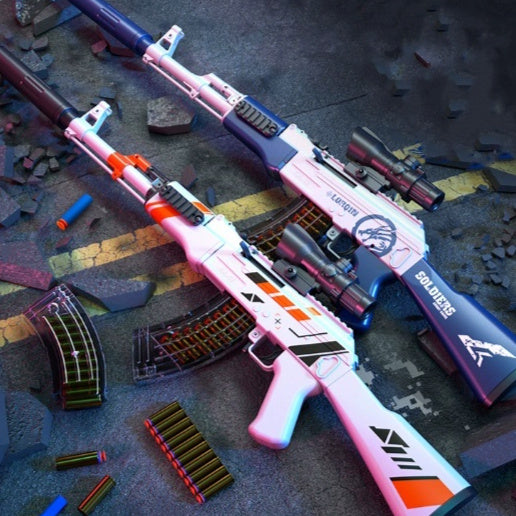 Luo Chen Throwing Shell AK47 Soft Bullet Gun Children Can Launch Toy Gun Simulation Submachine Gun Boy Assault Rifle Outdoor